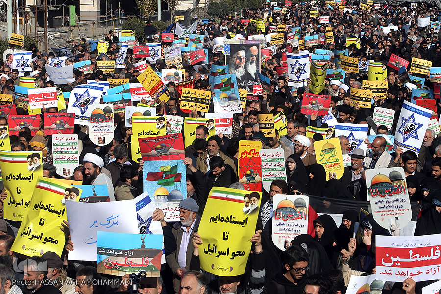 Declaración de la masiva marcha en Irán por decisión de Trump