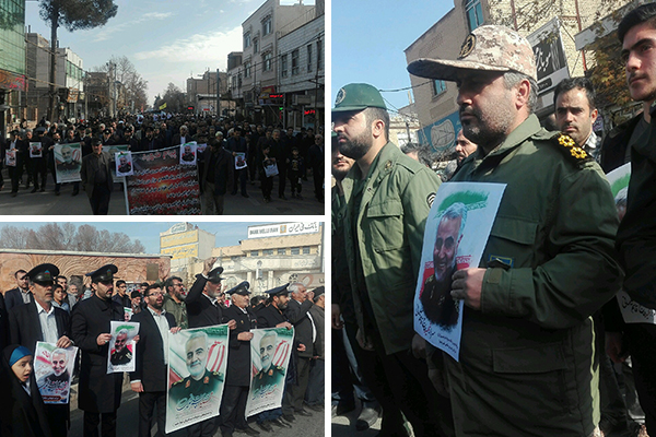 راهپیمایی ضد آمریکایی مردم پیشوا از نگاه دوربین