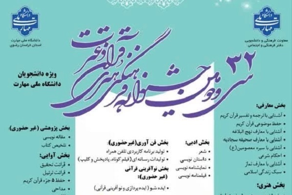آخرین جزئیات جشنواره قرآنی دانشگاه ملی مهارت