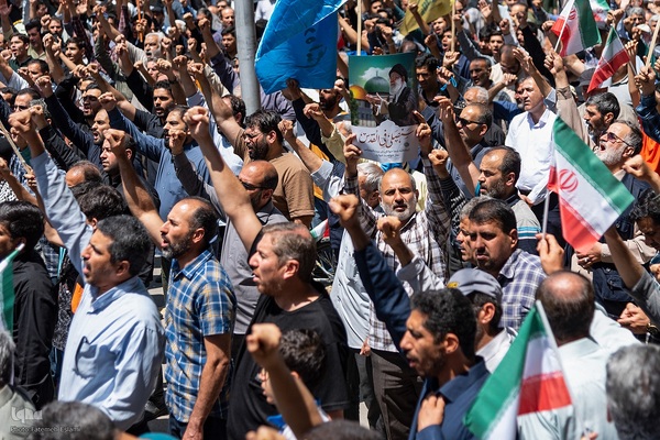 راهپیمایی مردم کرج علیه تهاجم رژیم صهیونیستی به ایران‎