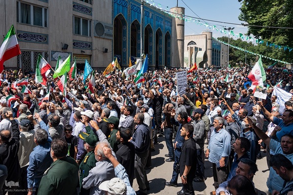 راهپیمایی مردم کرج علیه تهاجم رژیم صهیونیستی به ایران‎